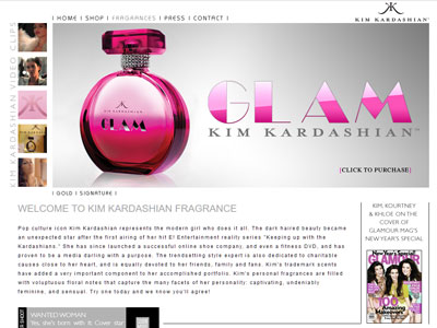 Glam website, Kim Kardashian