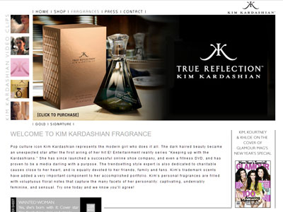 True Reflection website, Kim Kardashian