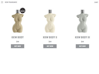 KKW Body III website, Kim Kardashian