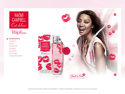 Cat Deluxe With Kisses website, Naomi Campbell
