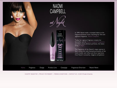 Naomi Campbell at Night website, Naomi Campbell
