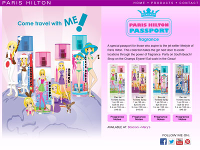Passport website, Paris Hilton